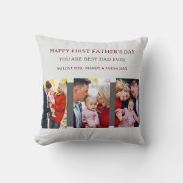 Tag der ersten Väter Grau 4 Fotos und benutzerdefi Kissen
