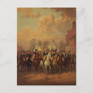 Tag der Evakuierung Washington's Entry New York Ci Postkarte