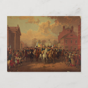 Tag der Evakuierung Washington's Entry New York Ci Postkarte