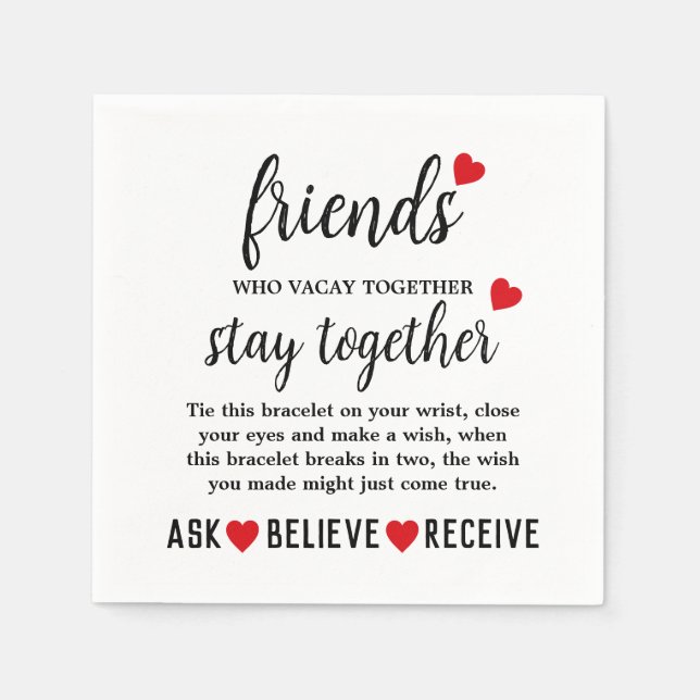 Tag der ewigen Freundschaft Serviette (Vorderseite)