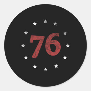 Tag Der Geist 76 Shirt Retro 4. Juli Geschenk Runder Aufkleber
