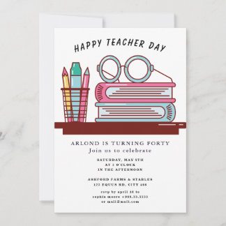 Tag der glücklichen Lehrerin Geburtstag Einladung