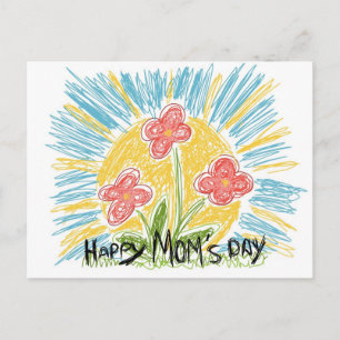 Tag der glücklichen Mama - Blume - Postkarte