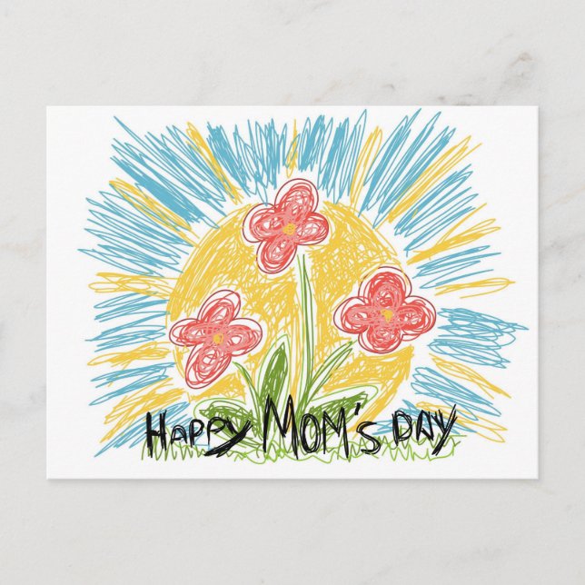 Tag der glücklichen Mama - Blume - Postkarte (Vorderseite)