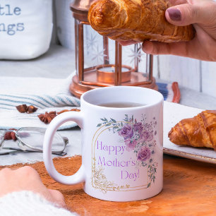 Tag der glücklichen Mutter, Aquarell rosa Gold bot Kaffeetasse