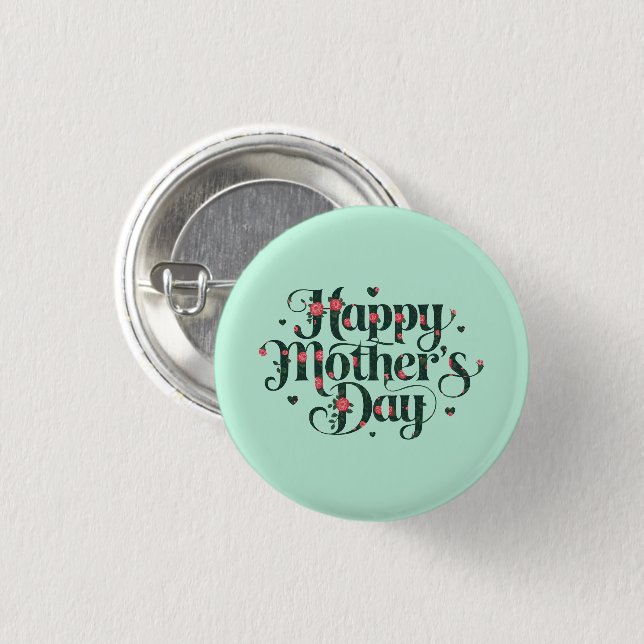 Tag der glücklichen Mütter Button (Vorne & Hinten)