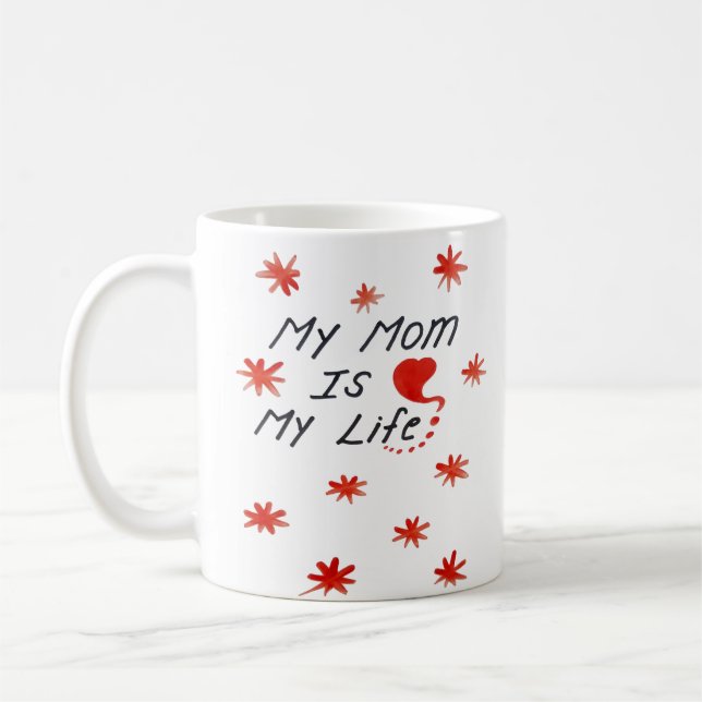 Tag der glücklichen Mutter einfach handschriftlich Kaffeetasse (Links)