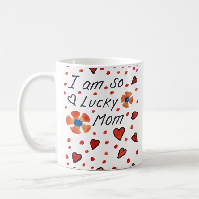 Tag der glücklichen Mutter einfach handschriftlich Kaffeetasse (Links)