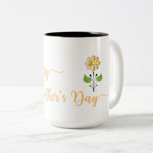 Tag der glücklichen Mütter mit Blume einzigartig Zweifarbige Tasse