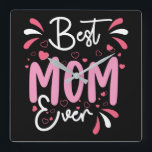 Tag der glücklichen Mutter mit der besten Mama Quadratische Wanduhr<br><div class="desc">Tag der glücklichen Mutter mit der besten Mama</div>