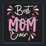 Tag der glücklichen Mutter mit der besten Mama Quadratische Wanduhr<br><div class="desc">Tag der glücklichen Mutter mit der besten Mama</div>