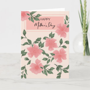 Tag der glücklichen Mütter mit pfirsichrosa Blume Dankeskarte
