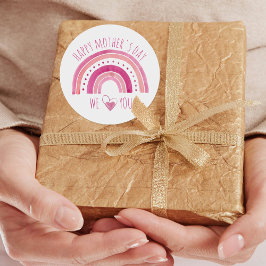 Tag der glücklichen Mütter | Rosa Regenbogen Wir L Runder Aufkleber