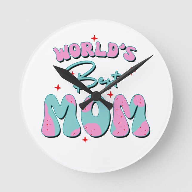Tag der glücklichen Mütter Runde Wanduhr (Vorderseite)
