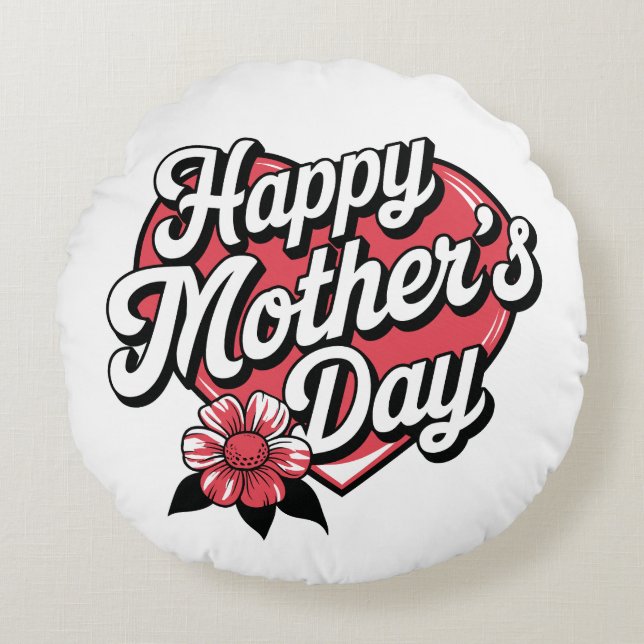 Tag der glücklichen Mütter Rundes Kissen (Vorderseite)