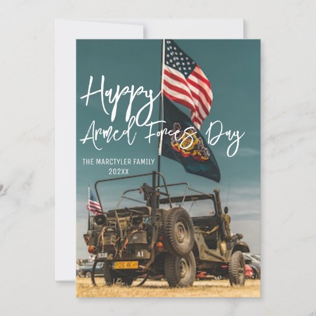 Tag der glücklichen Streitkräfte Dankeskarte (Vorderseite)
