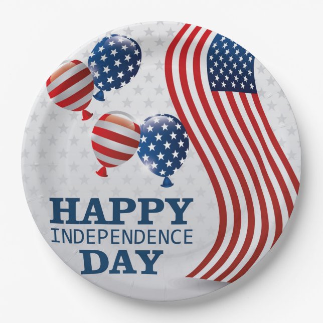 Tag der glücklichen Unabhängigkeit Pappteller (Vorderseite)