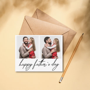 Tag der glücklichen Väter, Urlaub zwei Fotos Colla Postkarte