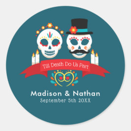 Tag der gotischen Hochzeit des toten Zuckerschlauc Runder Aufkleber