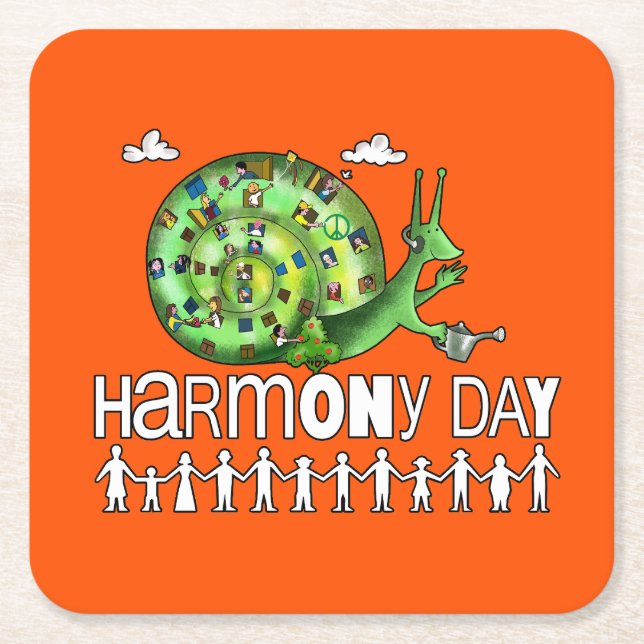 Tag der Harmonie Rechteckiger Pappuntersetzer (Vorderseite)