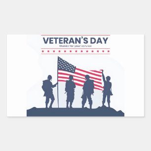 Tag der Helden Amerikas – Veteranentag 2025 Rechteckiger Aufkleber