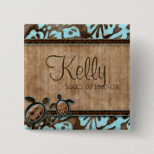Tag der Hochzeit Button Luau Turtles