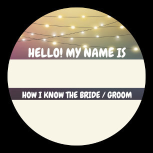 Tag der Hochzeit Wie kenne ich die Braut / den Brä Runder Aufkleber