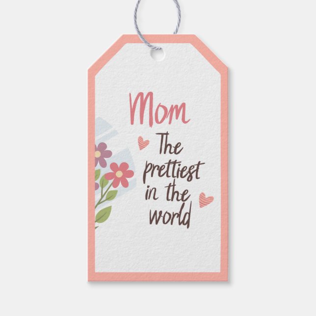 Tag der hübschen Mama - Blumenmutter Geschenkanhänger (Vorderseite)