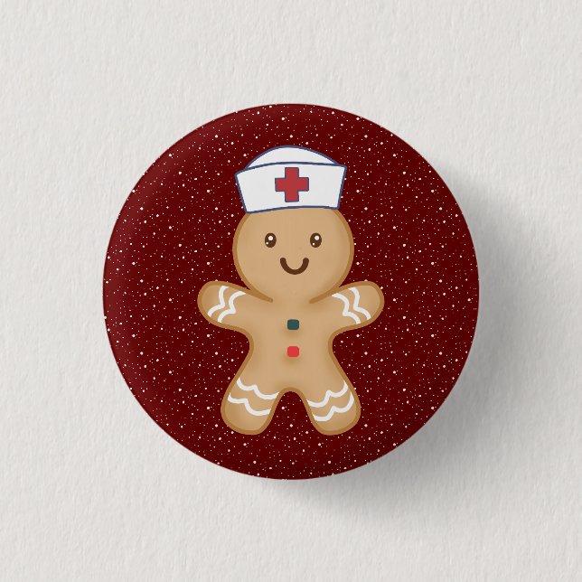 Tag der Krankenschwester Mutter Dankeschön Rotes-K Button (Vorderseite)