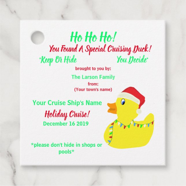 Tag der Kreuzfahrt Geschenkanhänger (Vorderseite)