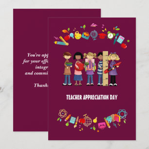 Tag der Lehrerbewertung. Benutzerdefinierte Flachk Karte