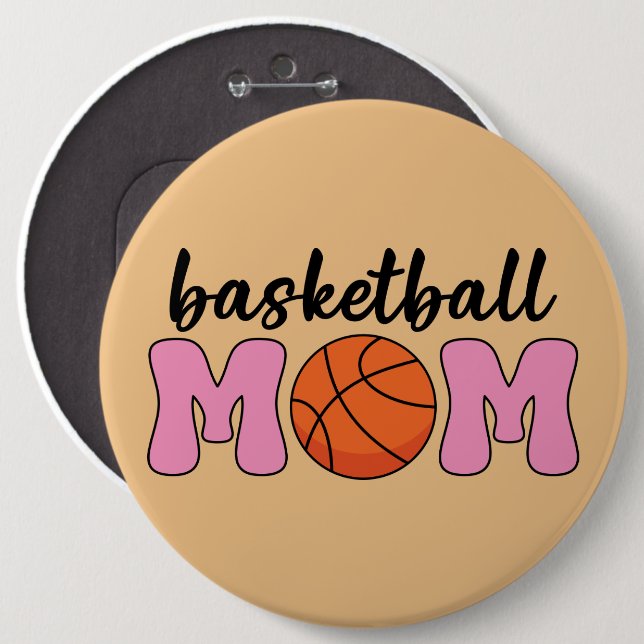 Tag der Mama Basketball Button (Vorne & Hinten)