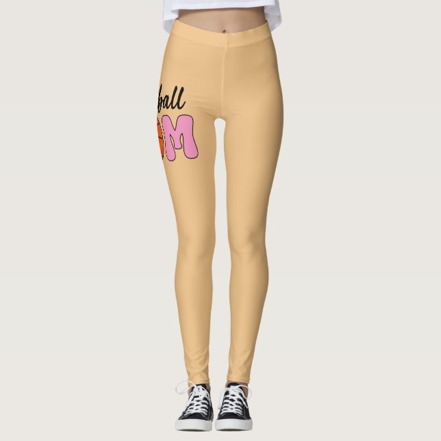 Tag der Mama Basketball Leggings (Vorderseite)