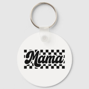 Tag der Mama Retro Vintage Frauen Checkered Mama Schlüsselanhänger