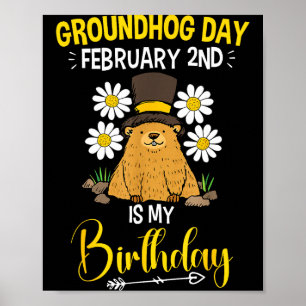Tag der Murmeltier Februar 2. ist mein Geburtstag Poster