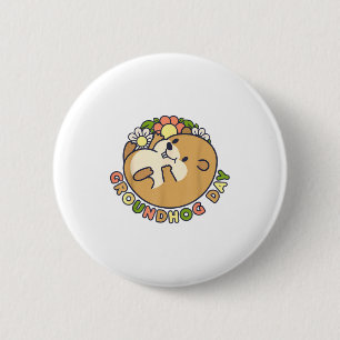Tag der Murmeltier Männer Frauen Retro Vintage 60e Button