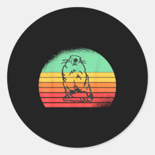 Tag der Murmeltier-Retro-Sonnenuntergang Lustig Wo Runder Aufkleber