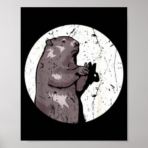 Tag der Murmeltier-Schatten-Puppe Süßes Nagetier-K Poster
