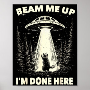 Tag der Murmeltier-Ufo-Retro-Grafik Vintage-Alien- Poster