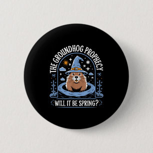 Tag der Murmeltier-Wortspiel-Meteorologie-Sarkasmu Button
