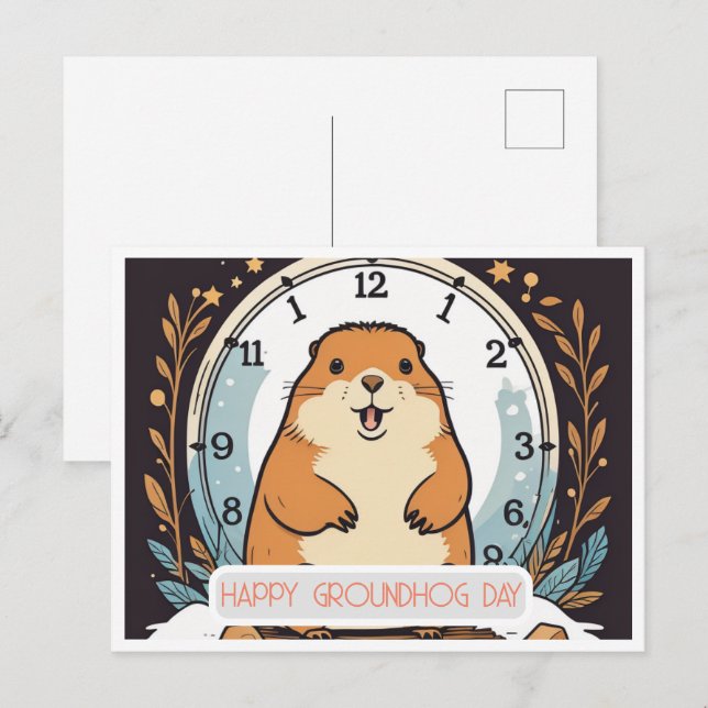 Tag der Murmeltiere Eine Feier des Frühlings Postkarte (Vorne/Hinten)