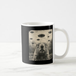 Tag der Murmeltiere Ufo Retro-Grafik Vintage-Alien Kaffeetasse
