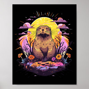 Tag der Murmeltierer Retro-Sonnenuntergang Kunst G Poster