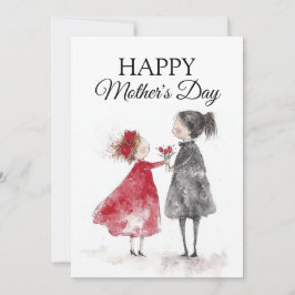 Tag der Mutter mit Aquarellmalerei Feiertagskarte