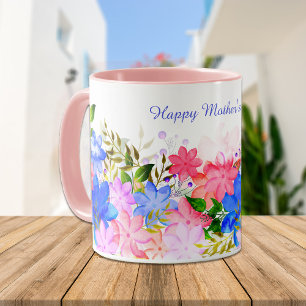 Tag der Mutter mit blorfarbenem Wasser Kaffeetasse