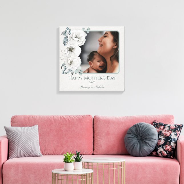 Tag der Mutter mit blühendem Foto Leinwanddruck (Insitu (Wohnzimmer))