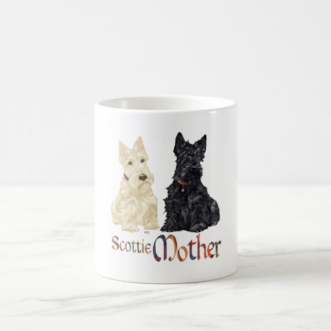 Tag der Mutter mit dem Wheaten & Black Scotties Tasse (Mittel)