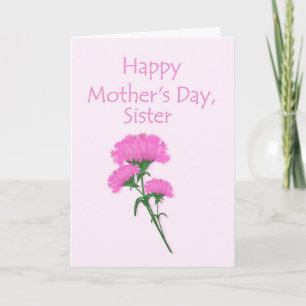 Tag der Mütter mit rosa Nelken Karte