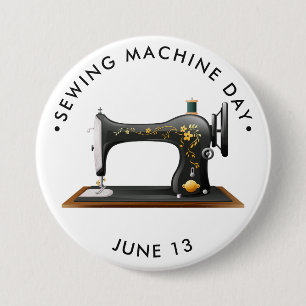 Tag der Nähmaschine, Vintage Nähmaschine Button