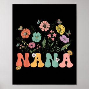 Tag der Nana Mütter Wildblume Oma Floral Wom Poster